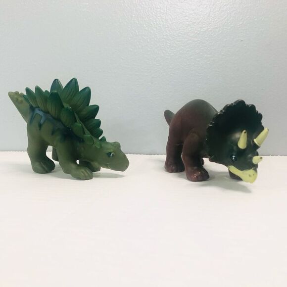 dinosaurs 5 inch trisauratops and stegosaurus prehistoric lot of 2 toys - Picture 5 of 5